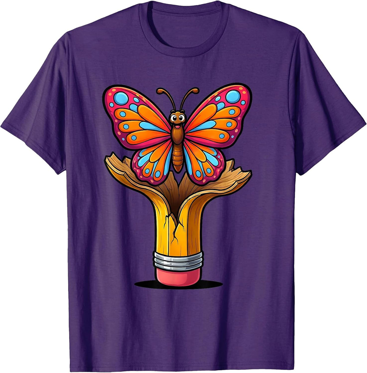 Special Education Teacher Butterfly Pencil Cocoon T-Shirt - Purple
