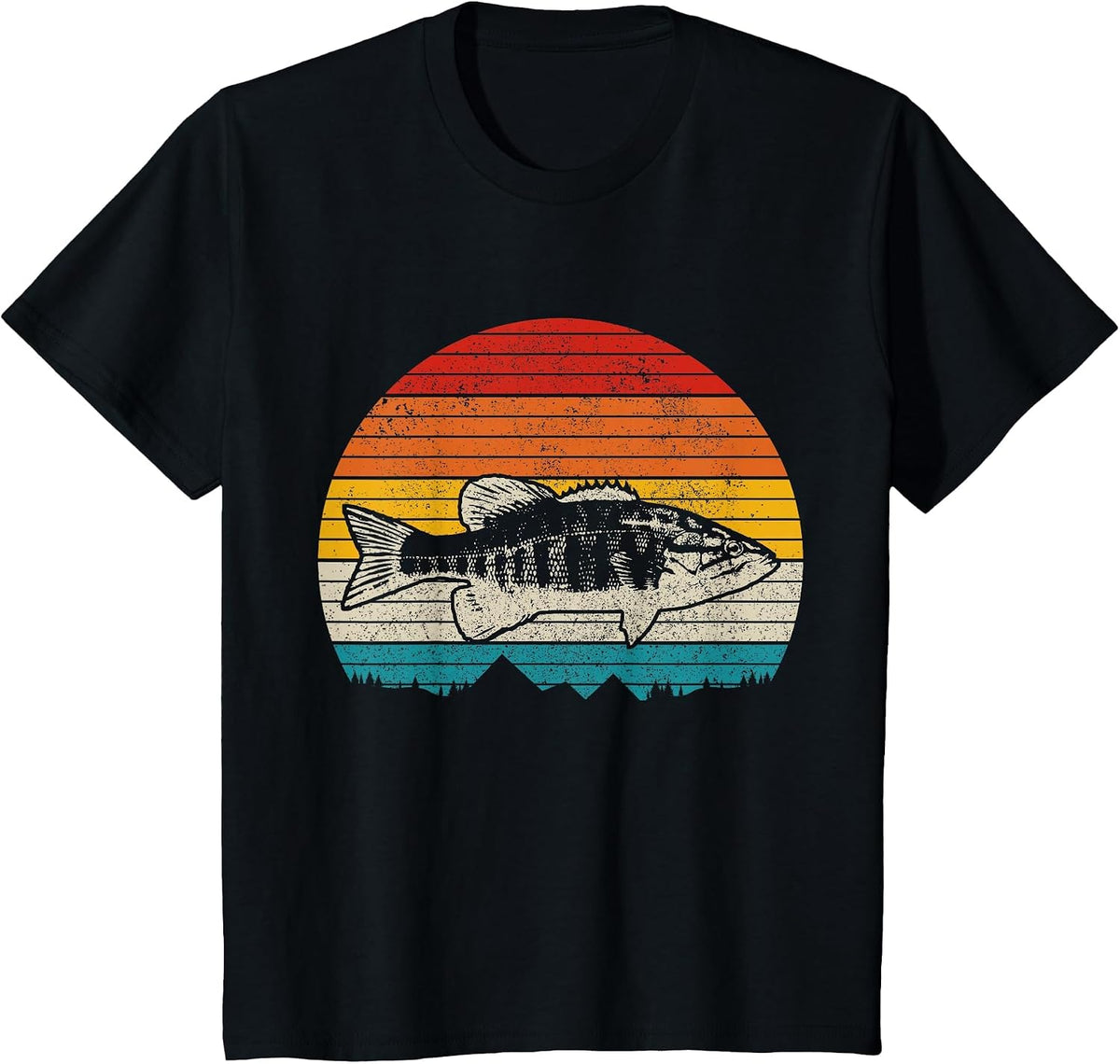 Smallmouth Bass Vintage Bass Fishing Men Fisherman T-Shirt - Black
