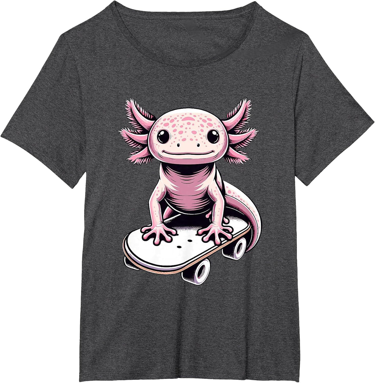 Skateboarding Axolotl Skater Skateboarder for Men Women T-Shirt - Dark Heather Grey