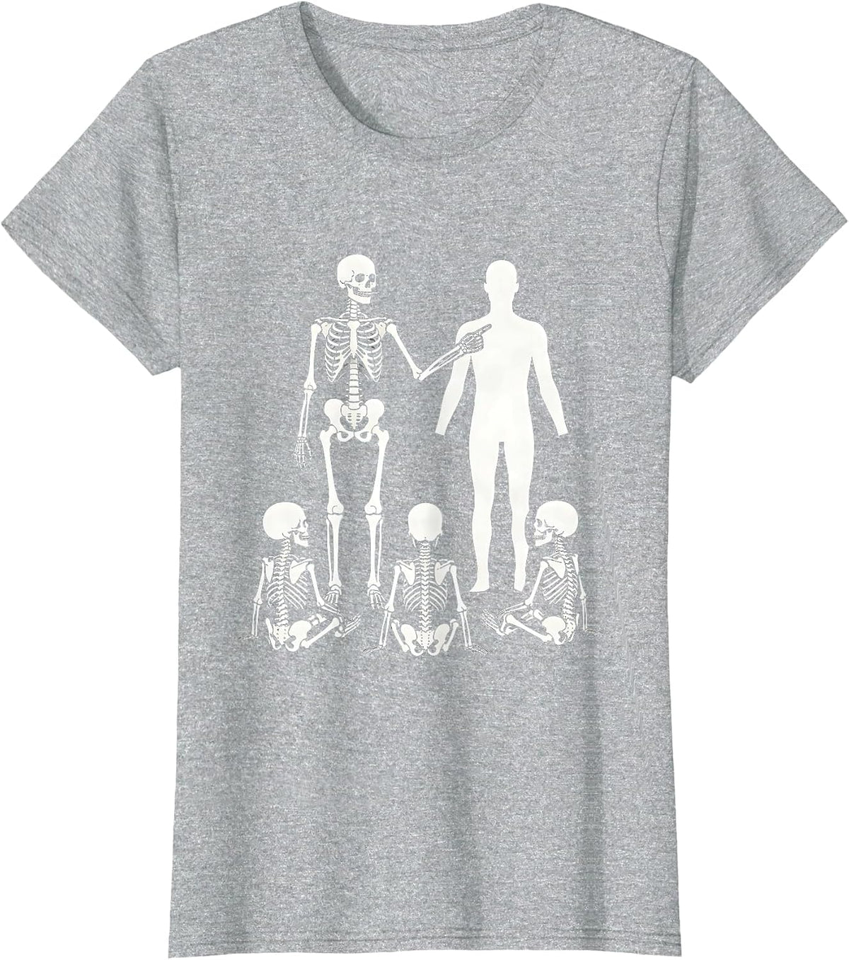 Skeleton Anatomy Teacher Funny Halloween Science T-Shirt - Heather Grey