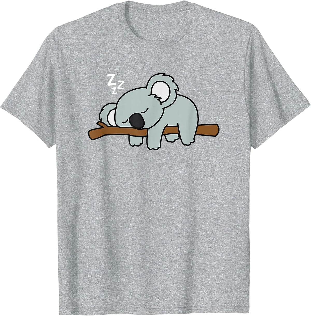 Sleeping Cute Koala Bear Lazy Australian Animal Graphic T-Shirt - Heather Grey