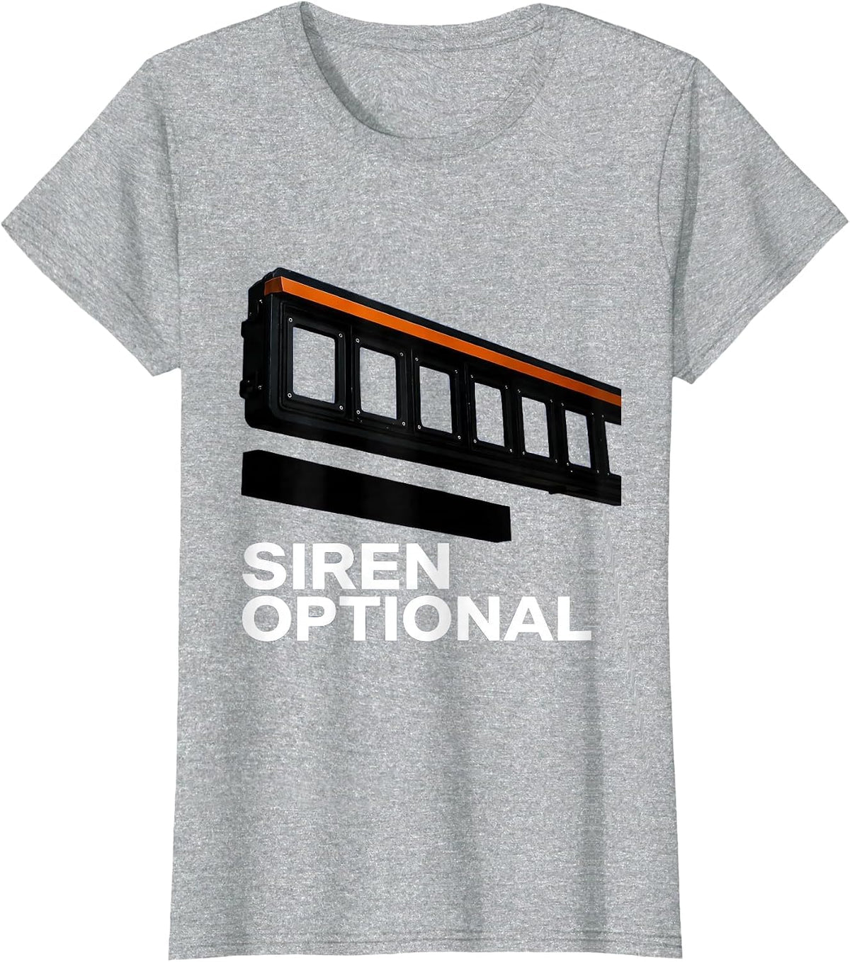 Siren Optional Brutalist Graphic Funny Police Officer T-Shirt - Heather Grey