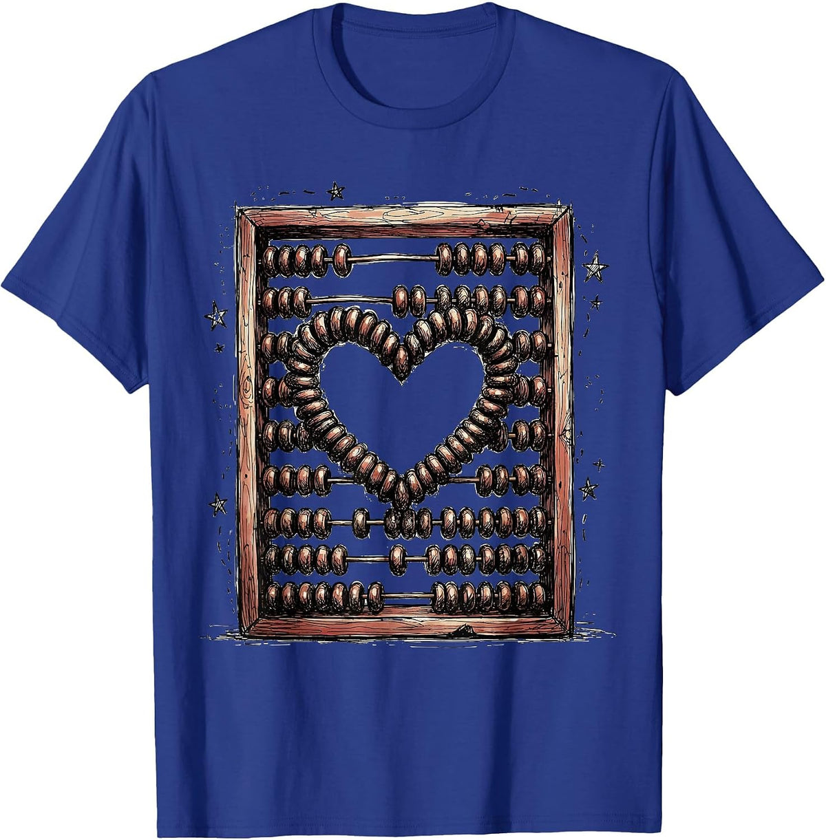 Special Education Teacher Abacus Heart Graphic T-Shirt - Royal Blue