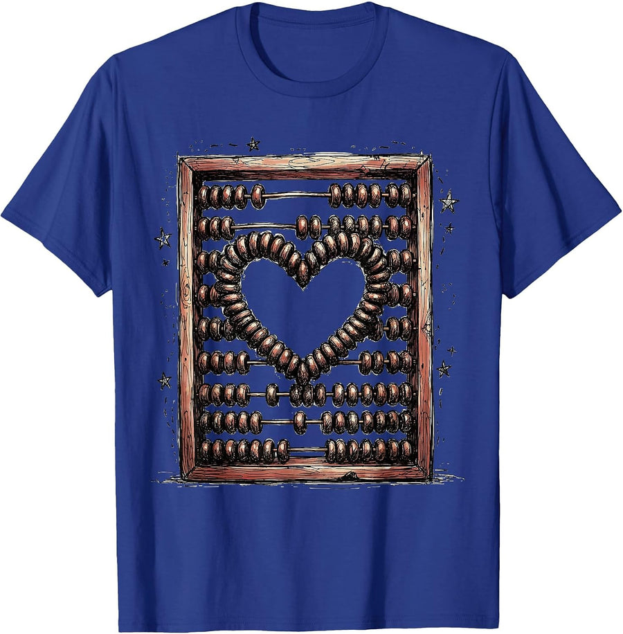 Special Education Teacher Abacus Heart Graphic T-Shirt - Royal Blue