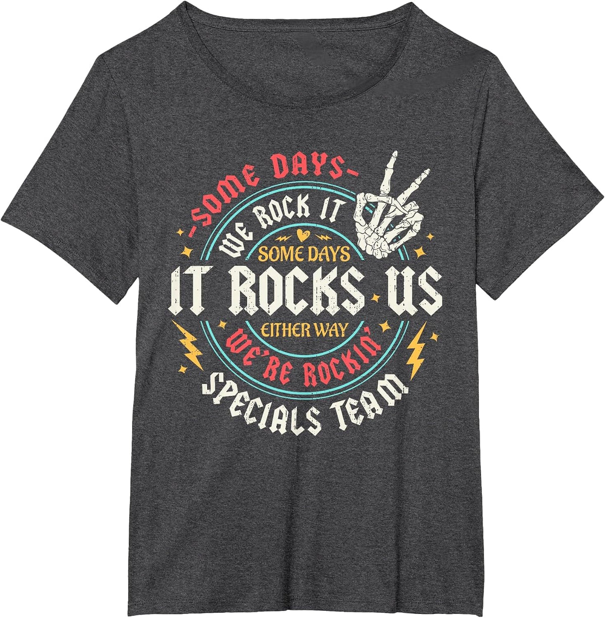 Some Days We Rock It Specials Team PE Back to School T-Shirt - Dark Heather Grey