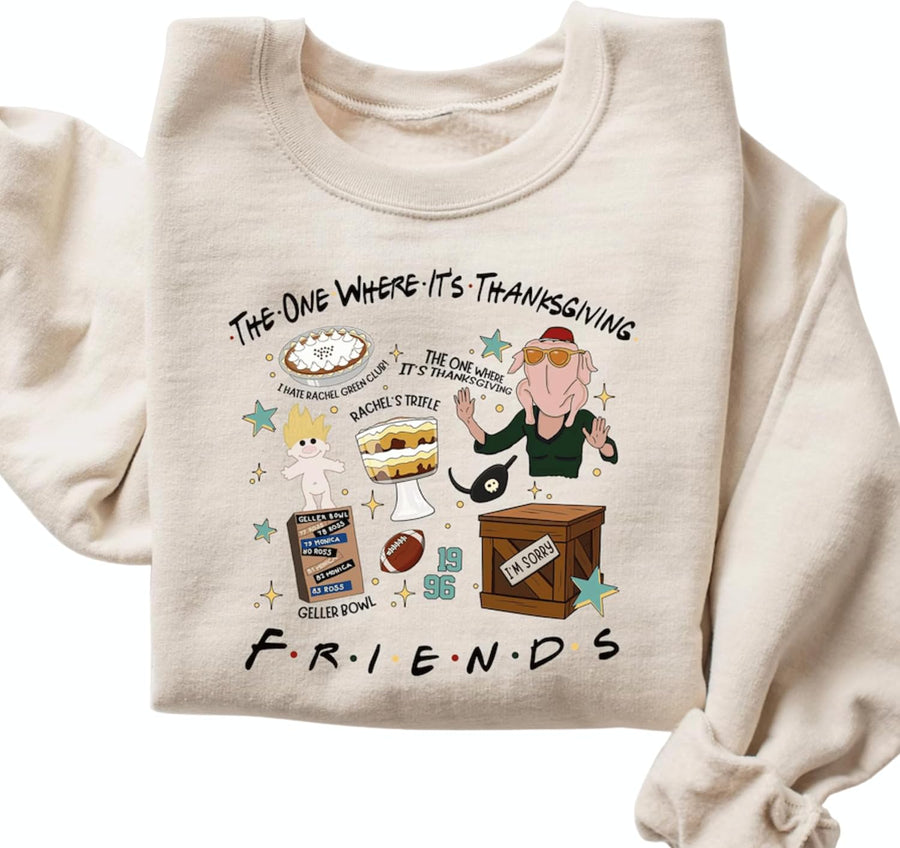 The One Where It's Thanksgiving Sweatshirt, Thanksgiving Friends Shirt, Friendsgiving Dinner Shirt, Fall Turkey Friends