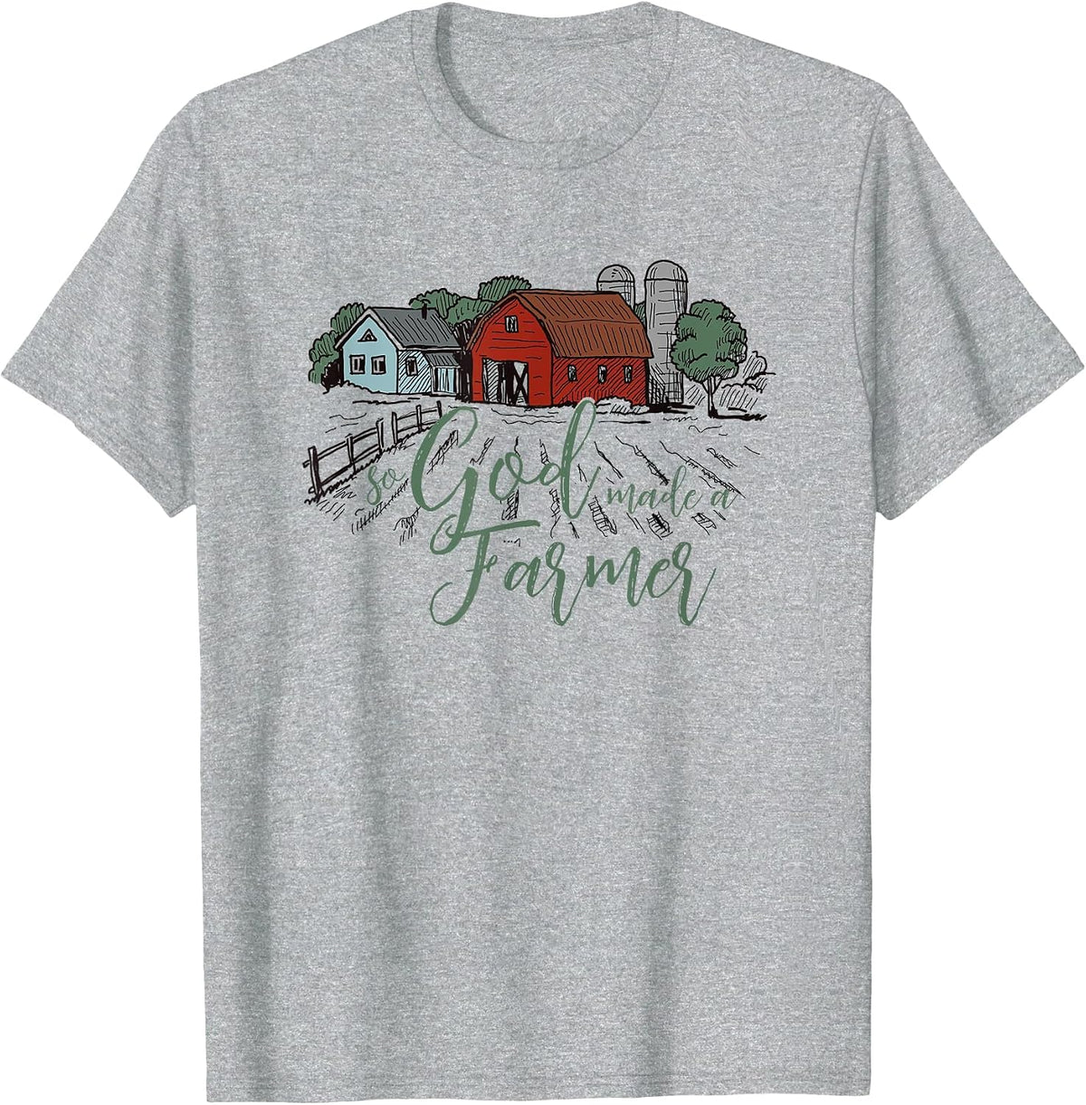 So God Made a Farmer tee T-Shirt - Heather Grey