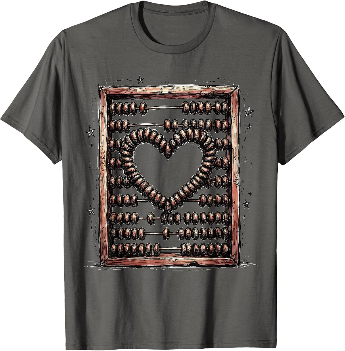 Special Education Teacher Abacus Heart Graphic T-Shirt - Asphalt Grey