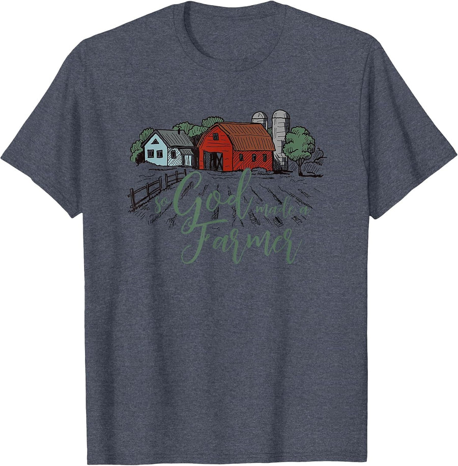 So God Made a Farmer tee T-Shirt - Heather Blue