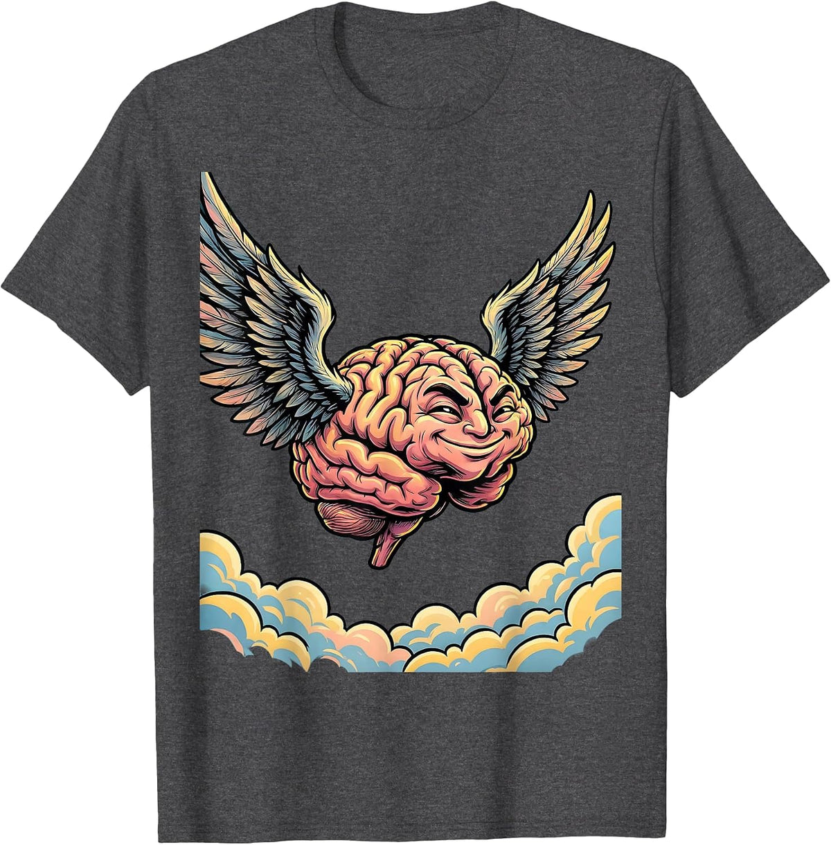Special Education Teacher Brain With Wings Soaring T-Shirt - Dark Heather Grey