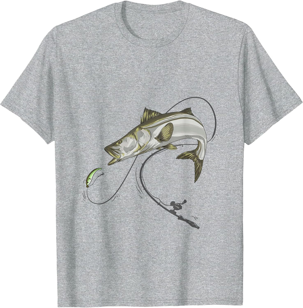 Snook Robalo Sergeant Fish Linesider Seifffish T-Shirt - Heather Grey