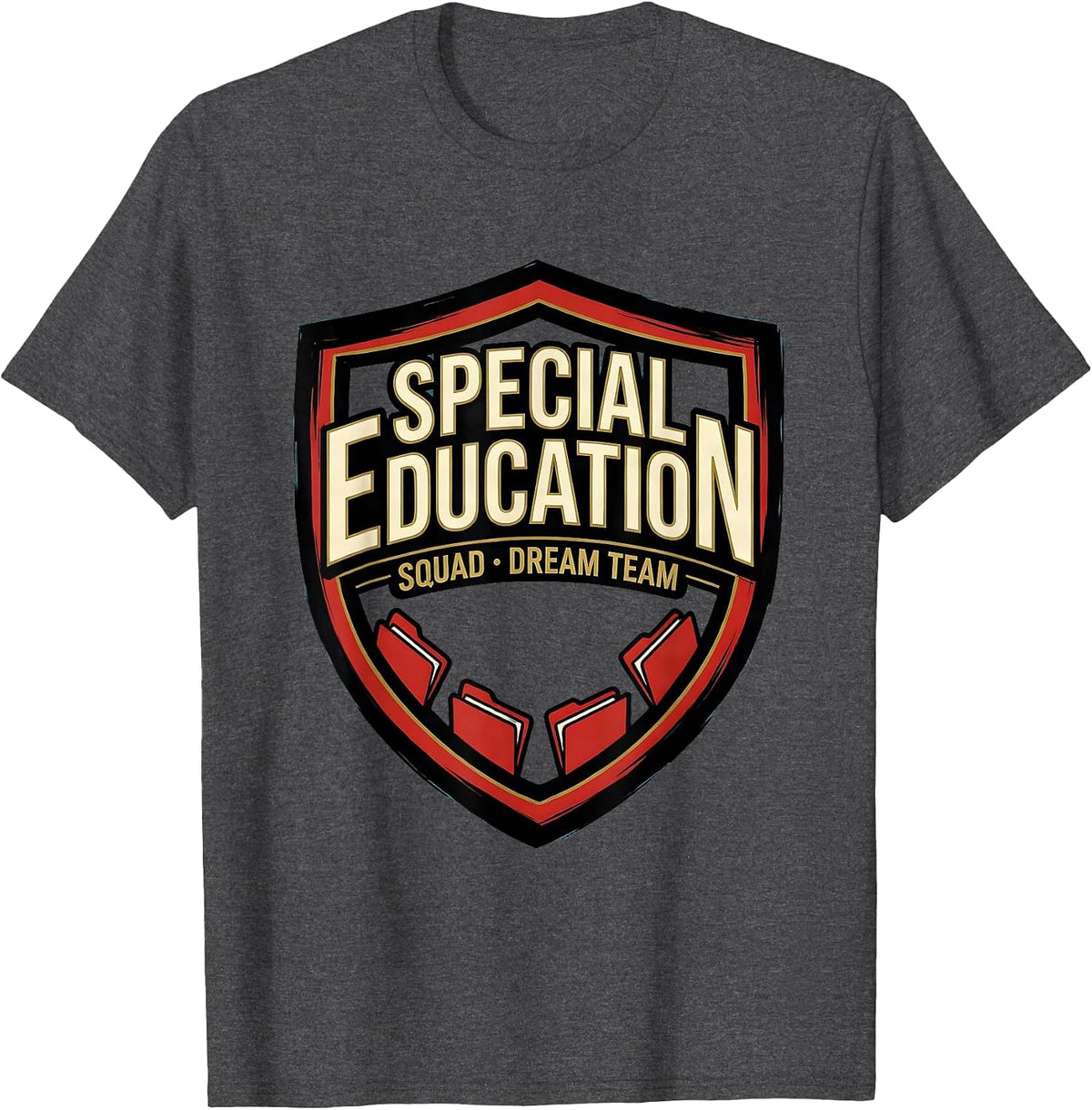Special Education Squad Dream Team Retro Teacher T-Shirt - Dark Heather Grey