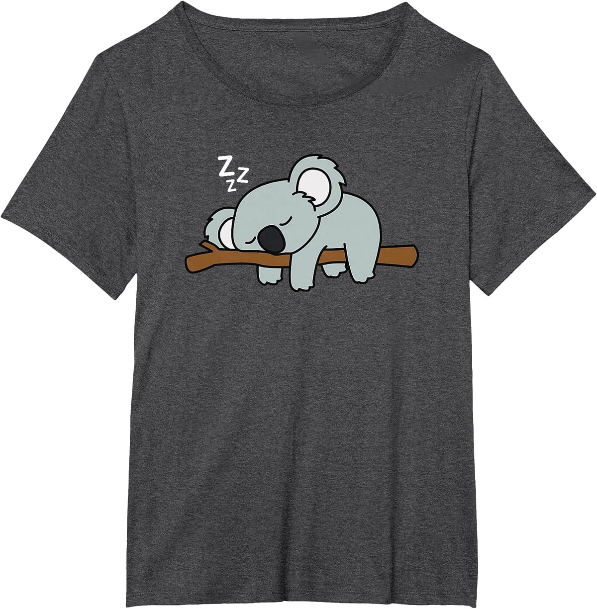 Sleeping Cute Koala Bear Lazy Australian Animal Graphic T-Shirt - Dark Heather Grey