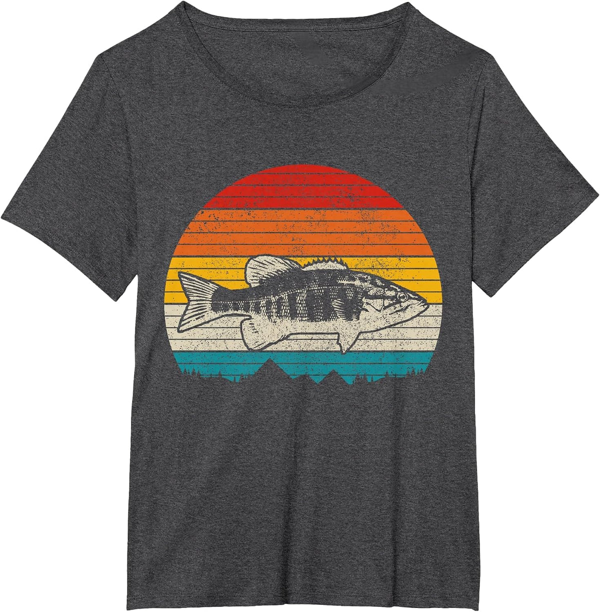Smallmouth Bass Vintage Bass Fishing Men Fisherman T-Shirt - Dark Heather Grey