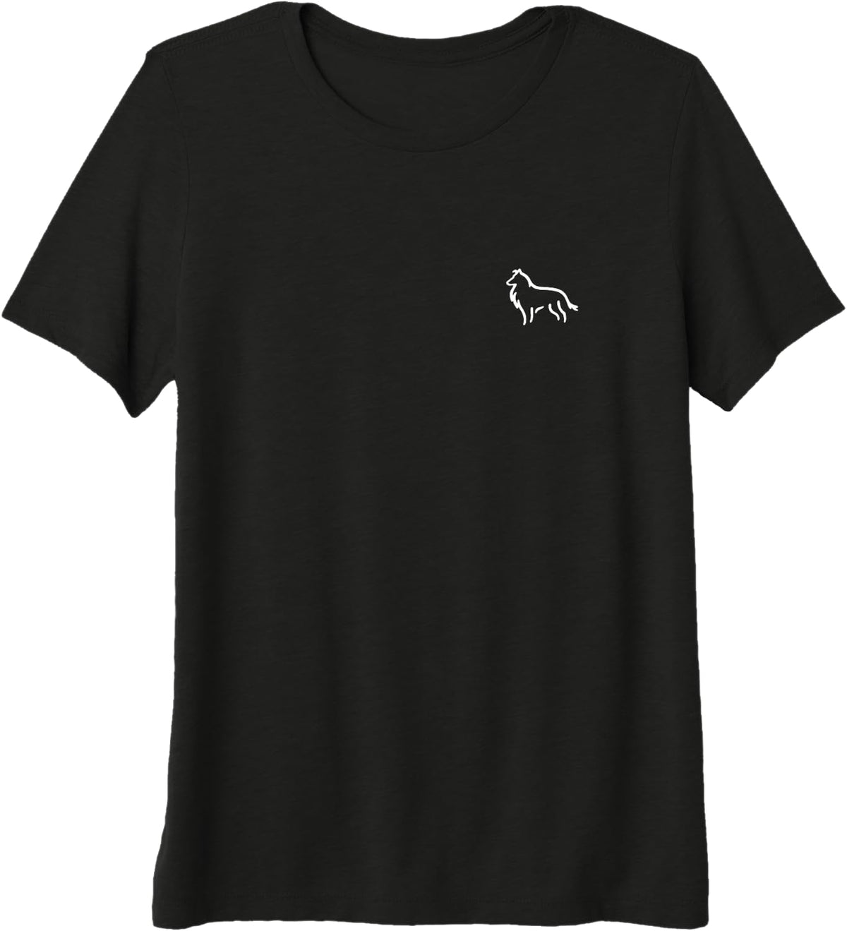 Simple Minimalist Badge Patch Line Art Collie Premium Tri-Blend T-Shirt - Black