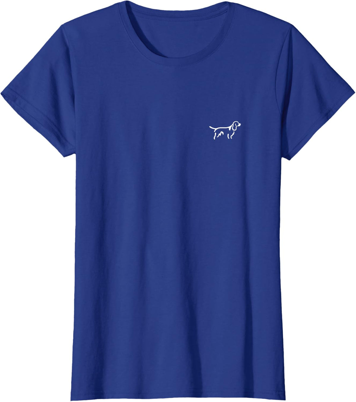 Simple Minimalist Badge Line Art English Springer Spaniel T-Shirt - Royal Blue