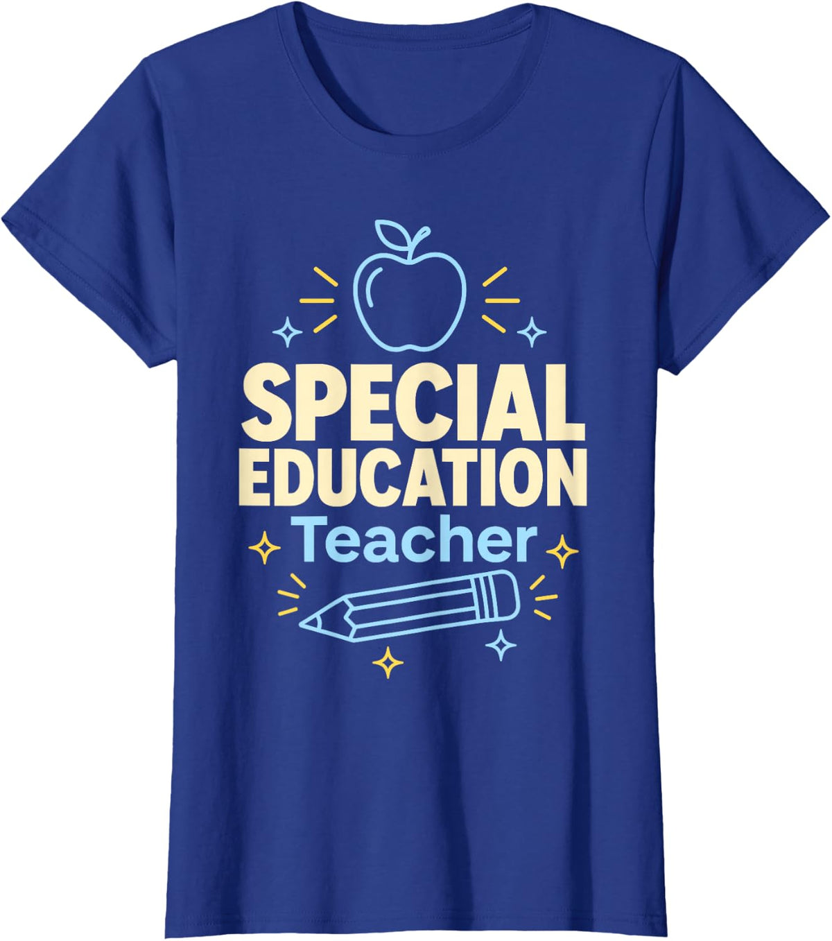 Special Education Teacher Apple T-Shirt - Royal Blue