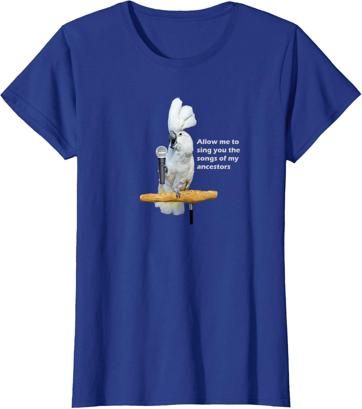 Singing Umbrella Cockatoo T-Shirt - Royal Blue