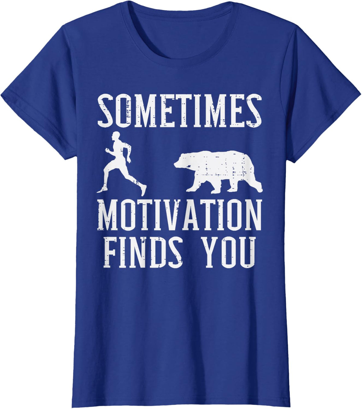 Sometimes Motivation Finds You Camping Camper Men Women Kids T-Shirt - Royal Blue