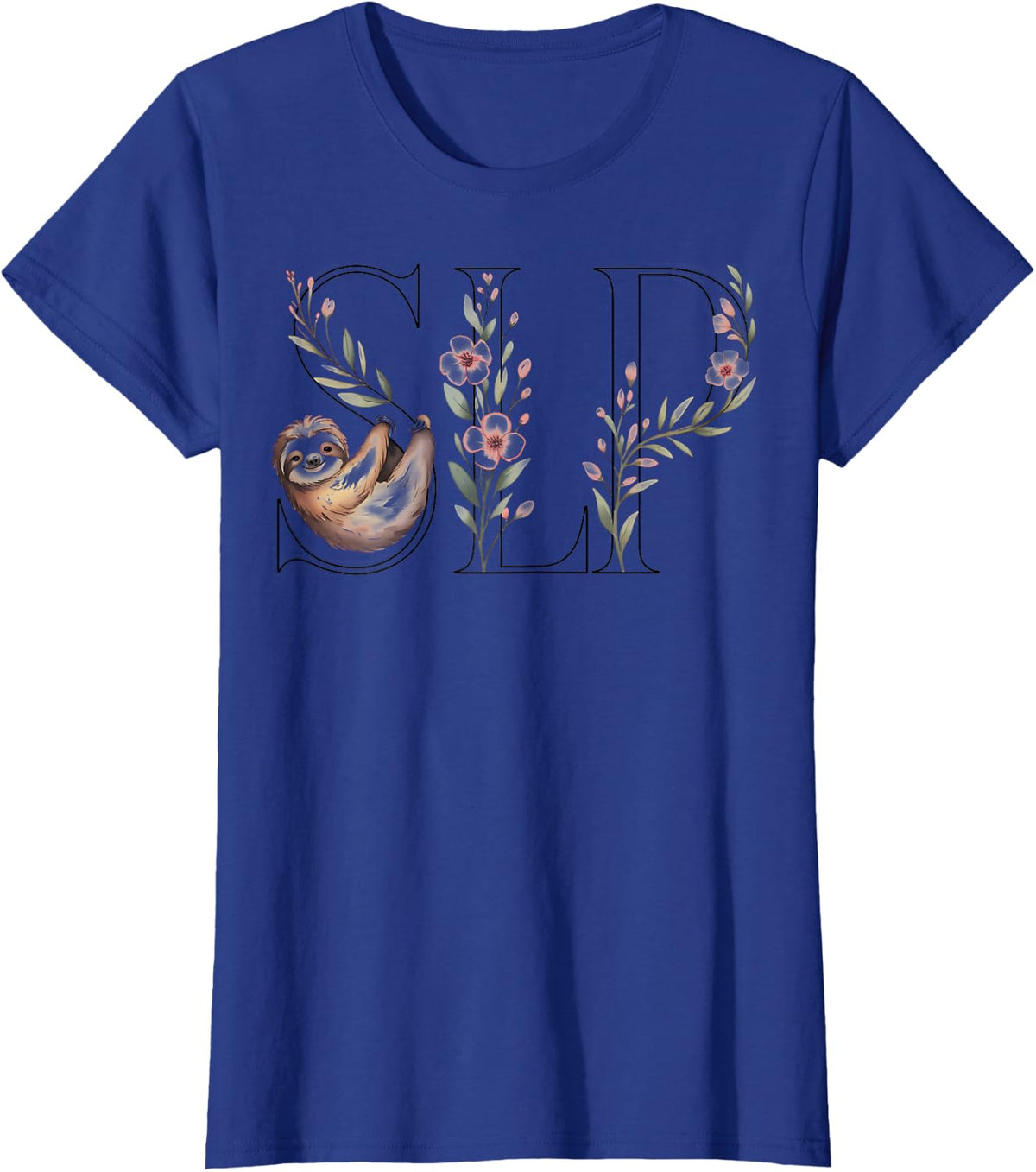 SLP Speech Therapy Sloth Lover Pathologist Therapist T-Shirt - Royal Blue