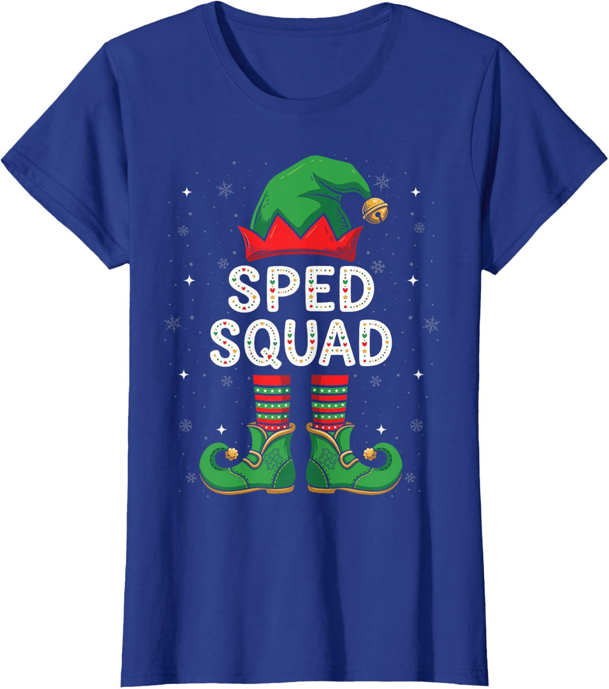 Special Education Christmas Shirt SPED Squad Elf Teacher T-Shirt - Royal Blue