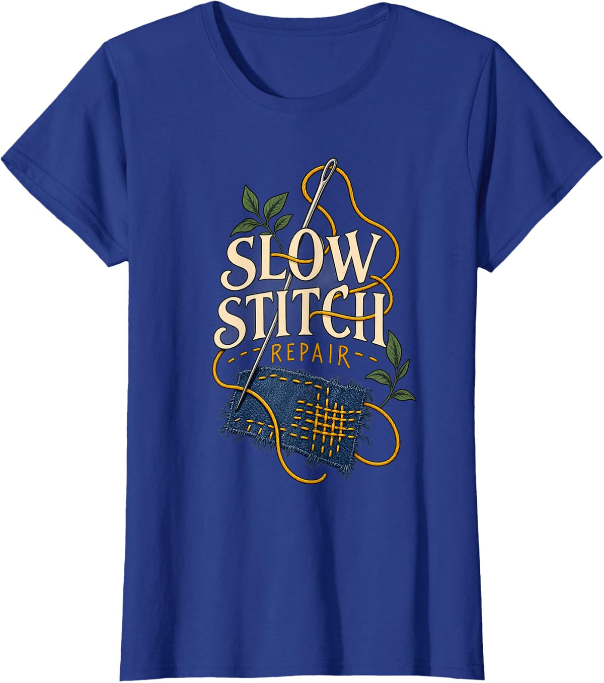 Slow Stitch Repair for Sewing and Mending Hobbyist T-Shirt - Royal Blue