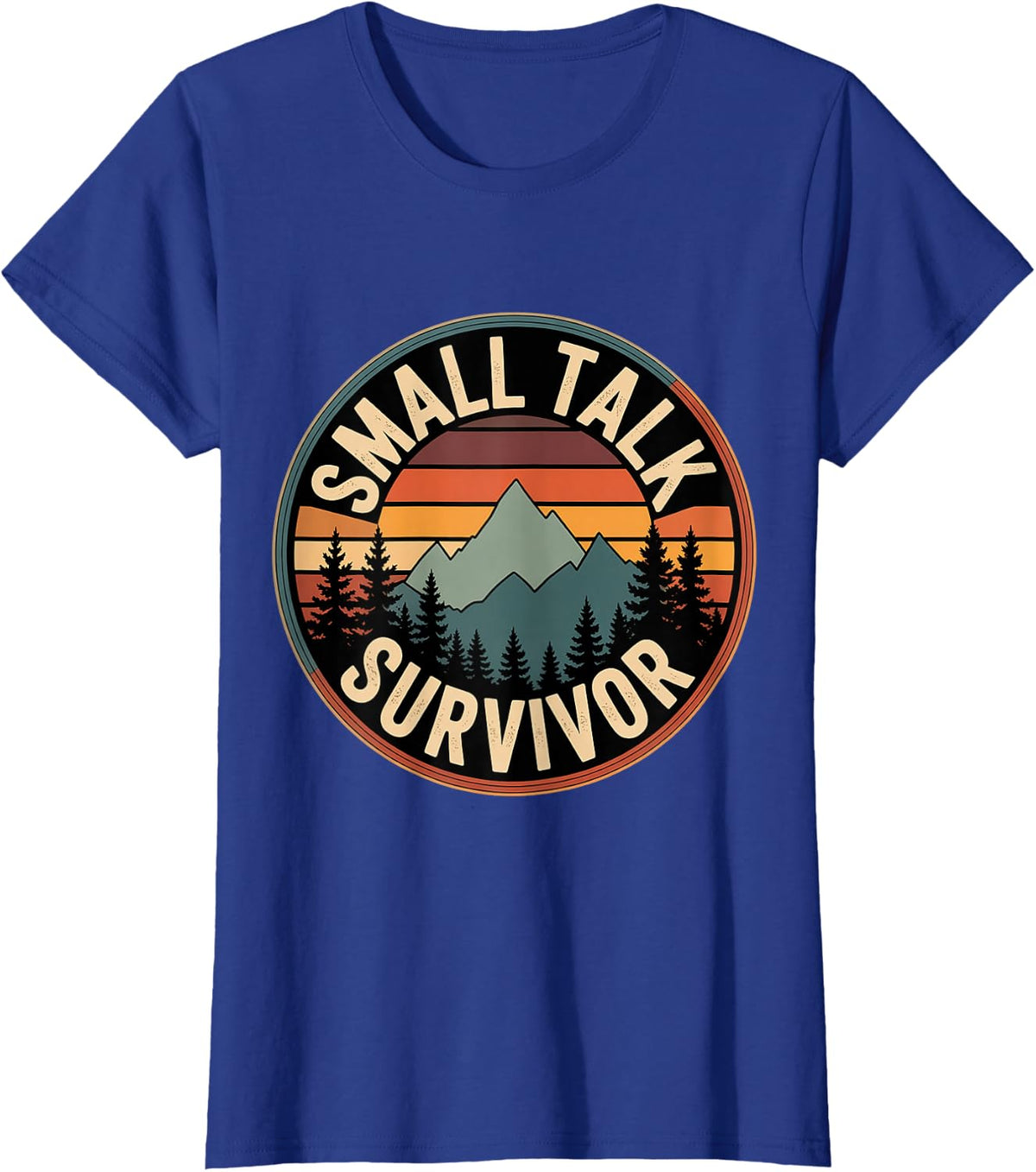 Small Talk Survivor Introvert Tired Space Quiet - T-Shirt - Royal Blue