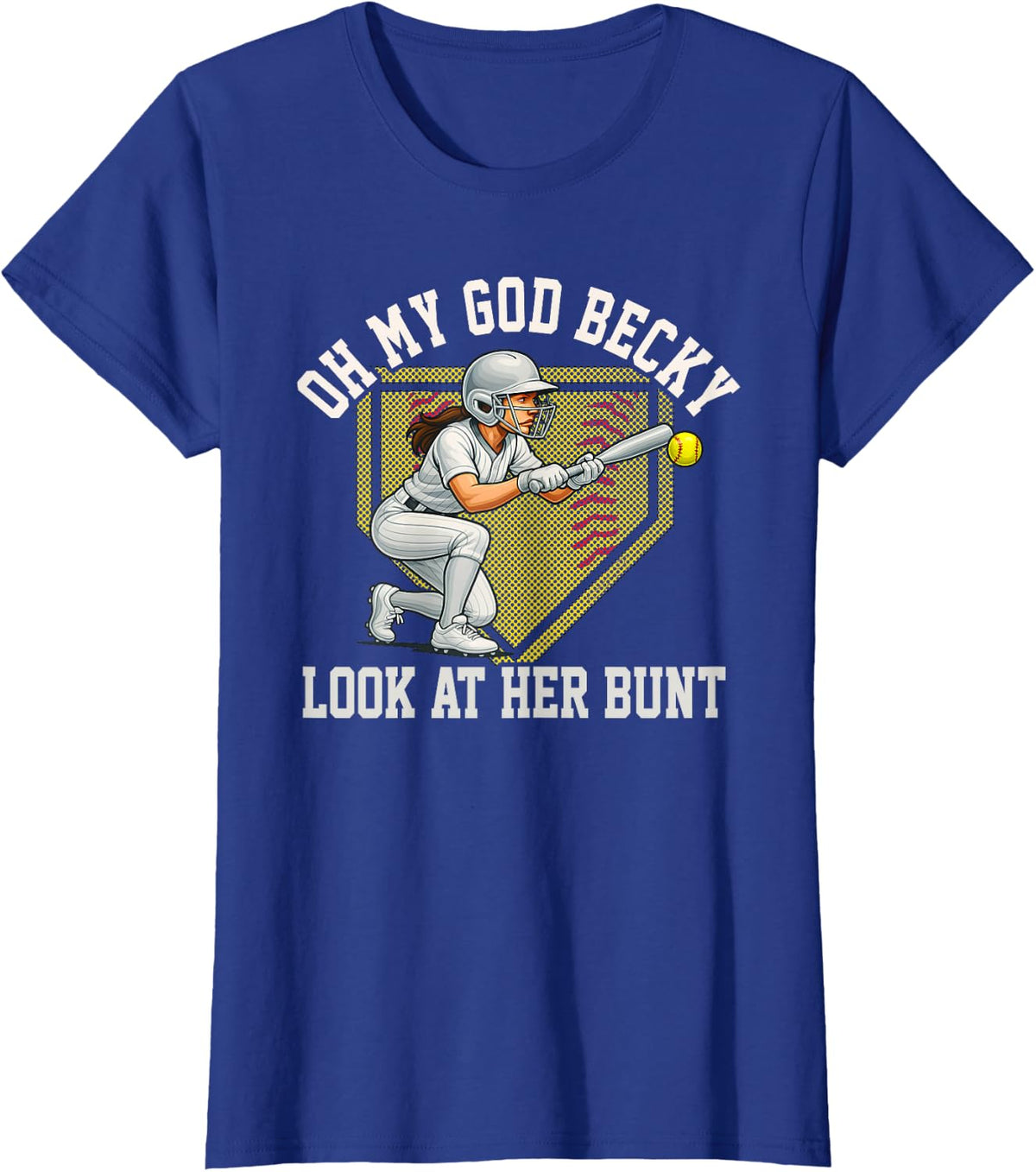 Softball Look at Her Bunt Rap Quote Parody for Players T-Shirt - Royal Blue