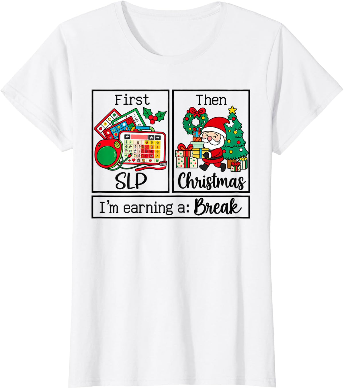 SLP Christmas Speech Therapist T-Shirt - White