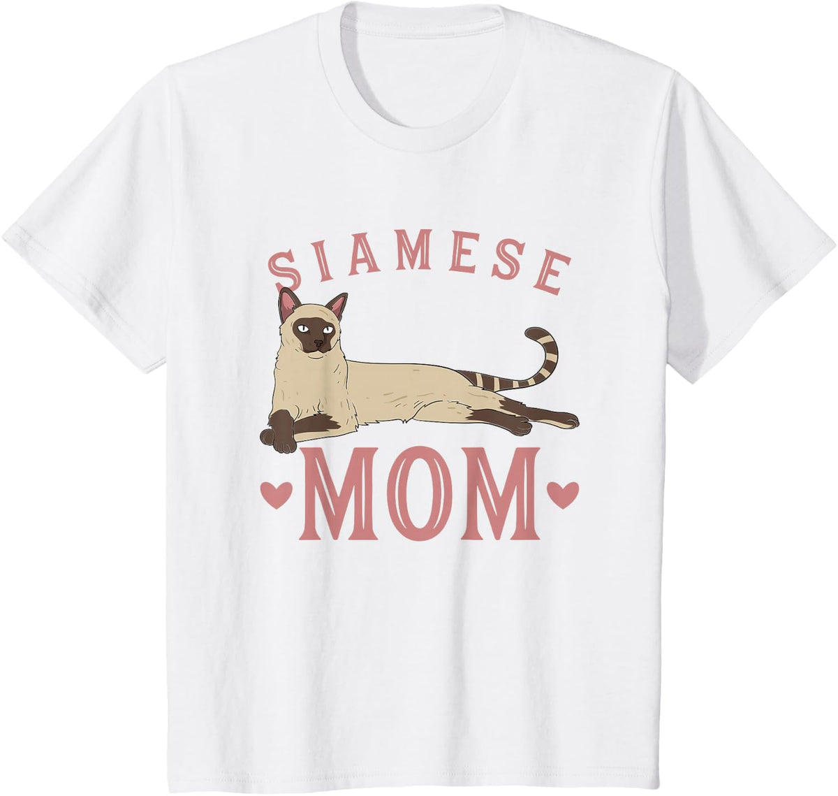 Siamese Mom Adorable Cat Lover T-Shirt - White