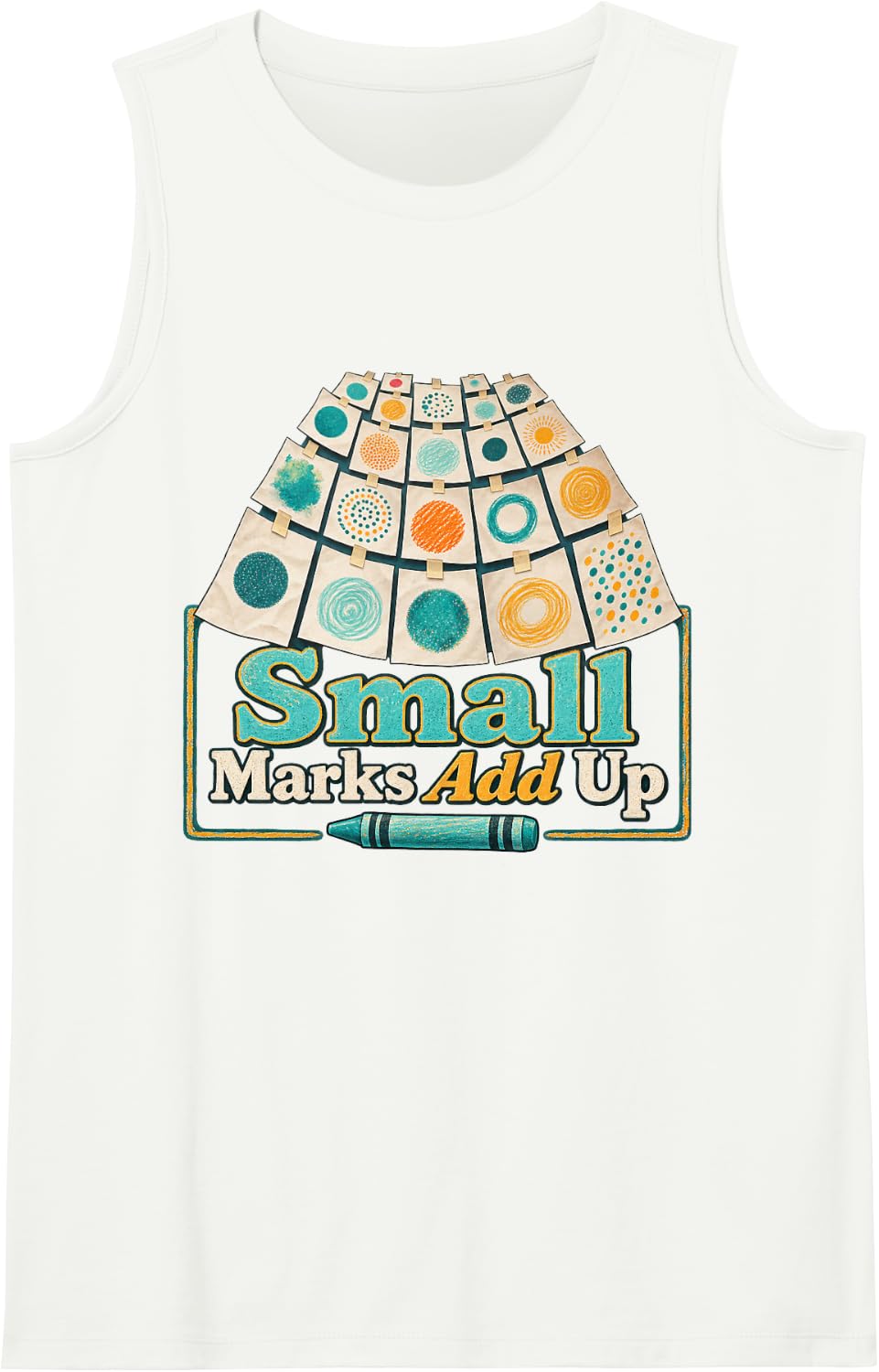 Small Marks Add Up Dot Day Teacher Polka Dot Sleeveless Tank Top - White