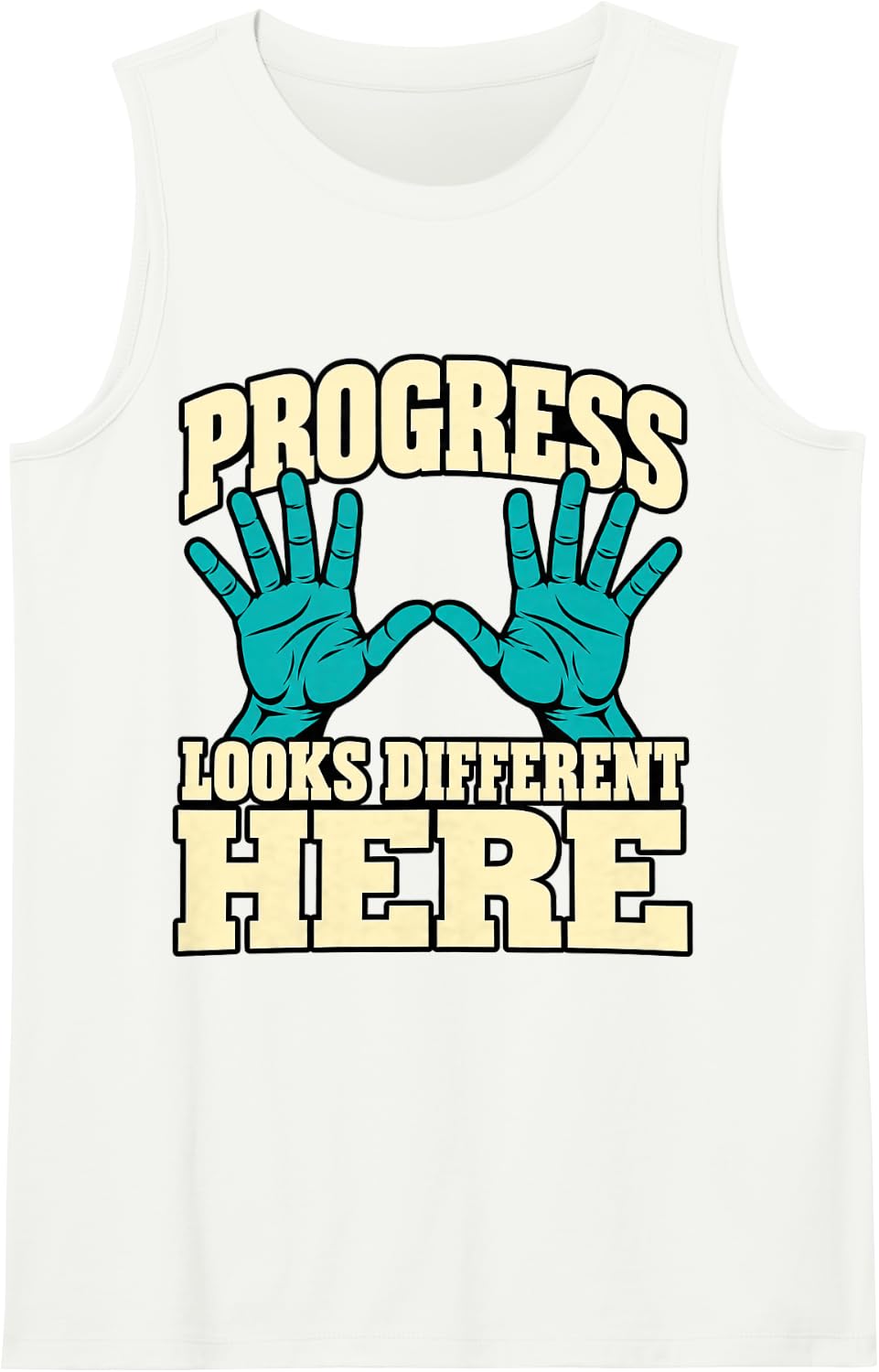 Special Education Progress Looks Different Here Hands Aide Sleeveless Tank Top - White