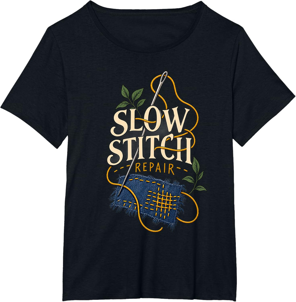 Slow Stitch Repair for Sewing and Mending Hobbyist T-Shirt - Black