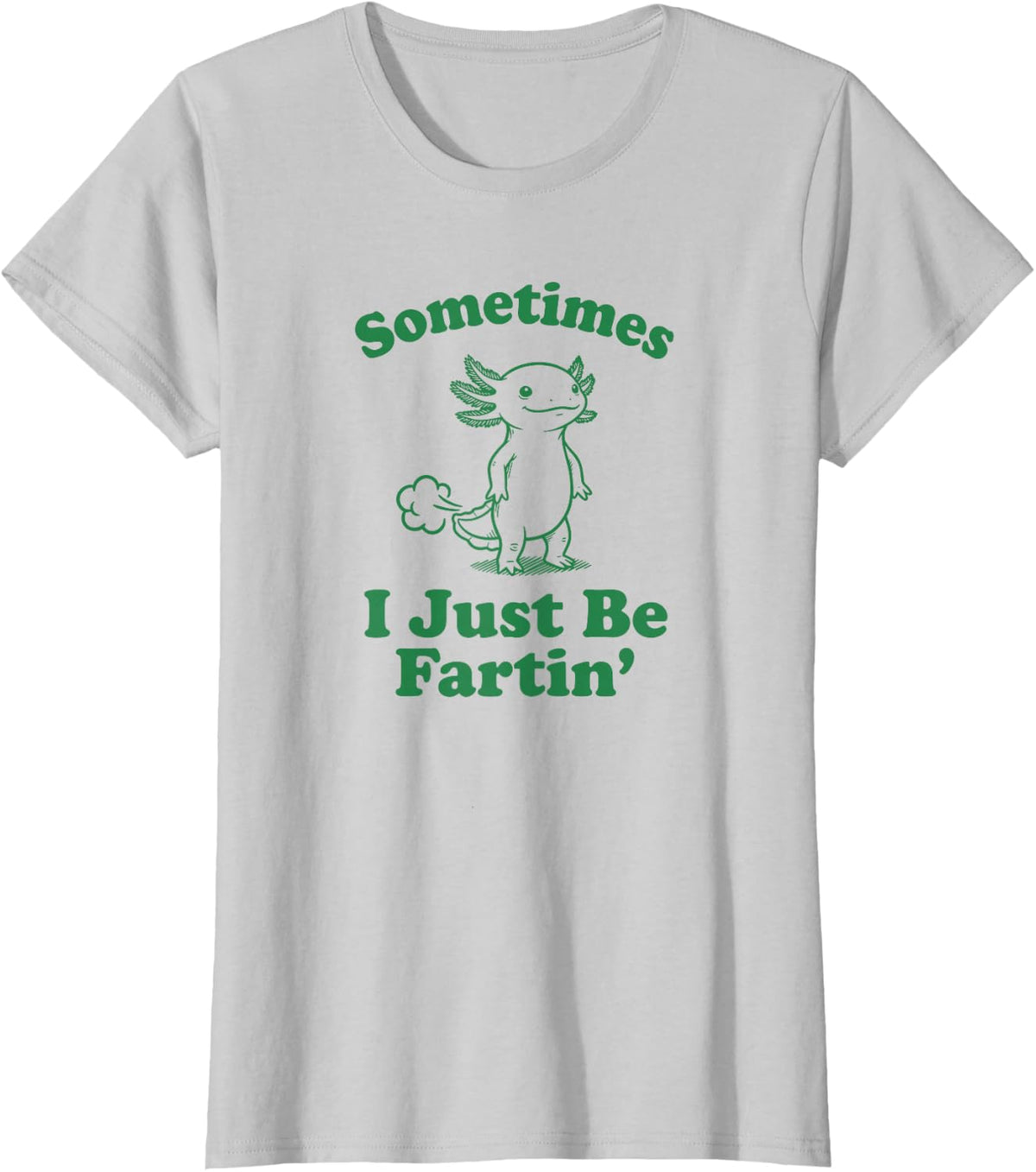 Sometimes I Just Be Farting T Funny Axolotl T-Shirt - Silver Grey