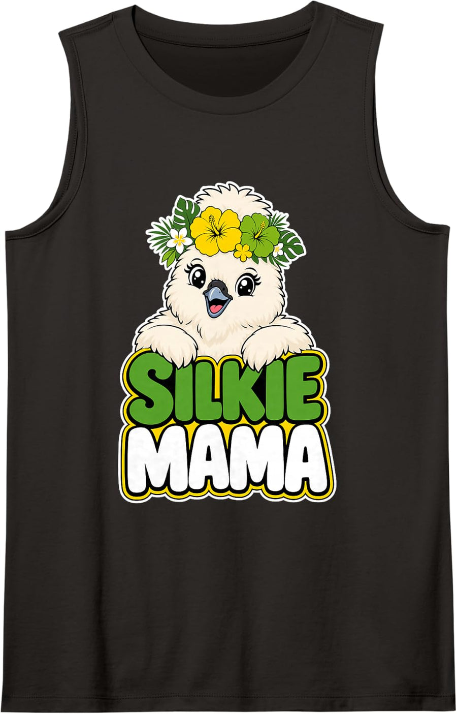 Silkie Chicken Mama Sleeveless Tank Top - Black