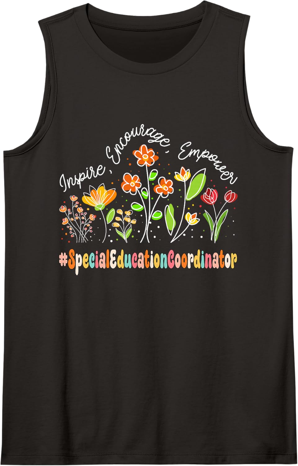 Special Education Coordinator Appreciation Week Back School Sleeveless Tank Top - Black