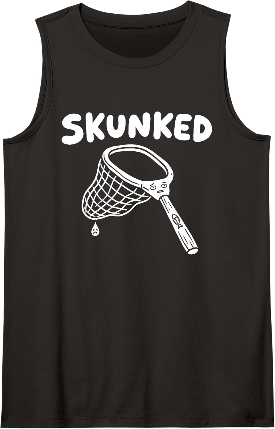 SKUNKED Fly Fishing Humor Sleeveless Tank Top - Black