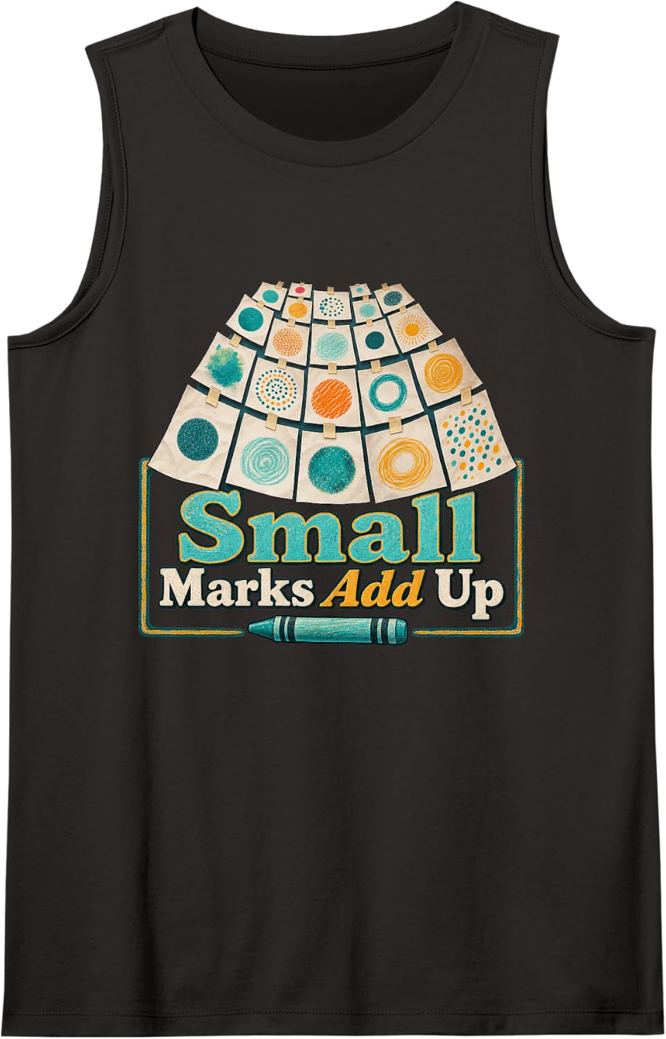 Small Marks Add Up Dot Day Teacher Polka Dot Sleeveless Tank Top - Black
