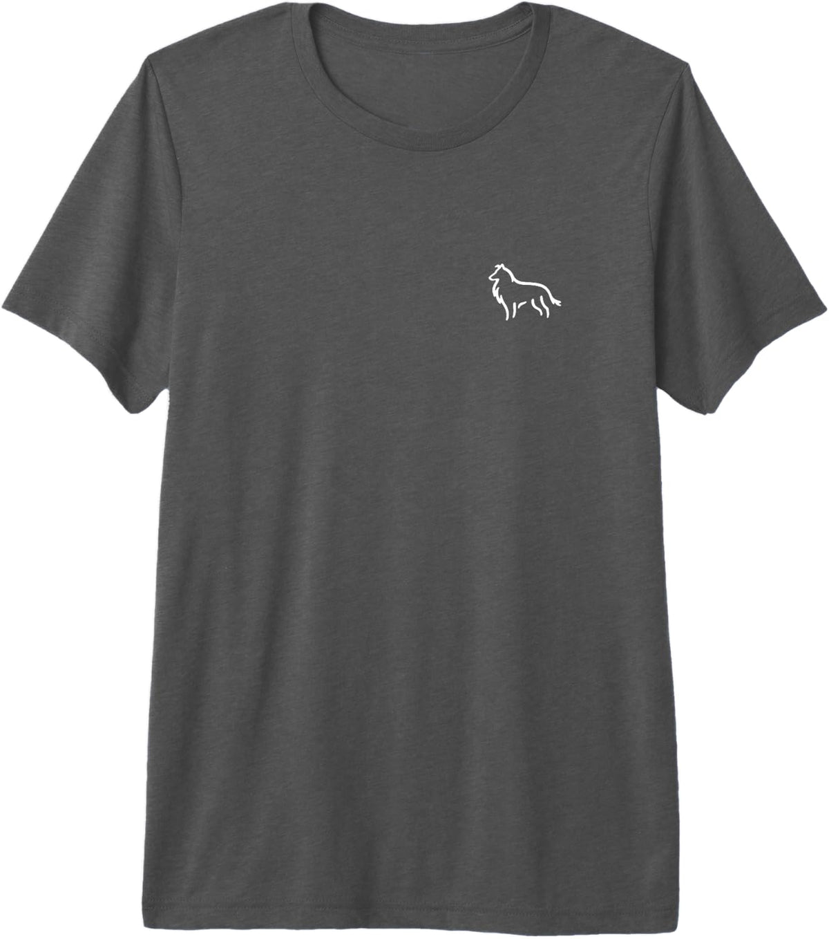 Simple Minimalist Badge Patch Line Art Collie Premium Tri-Blend T-Shirt - Grey