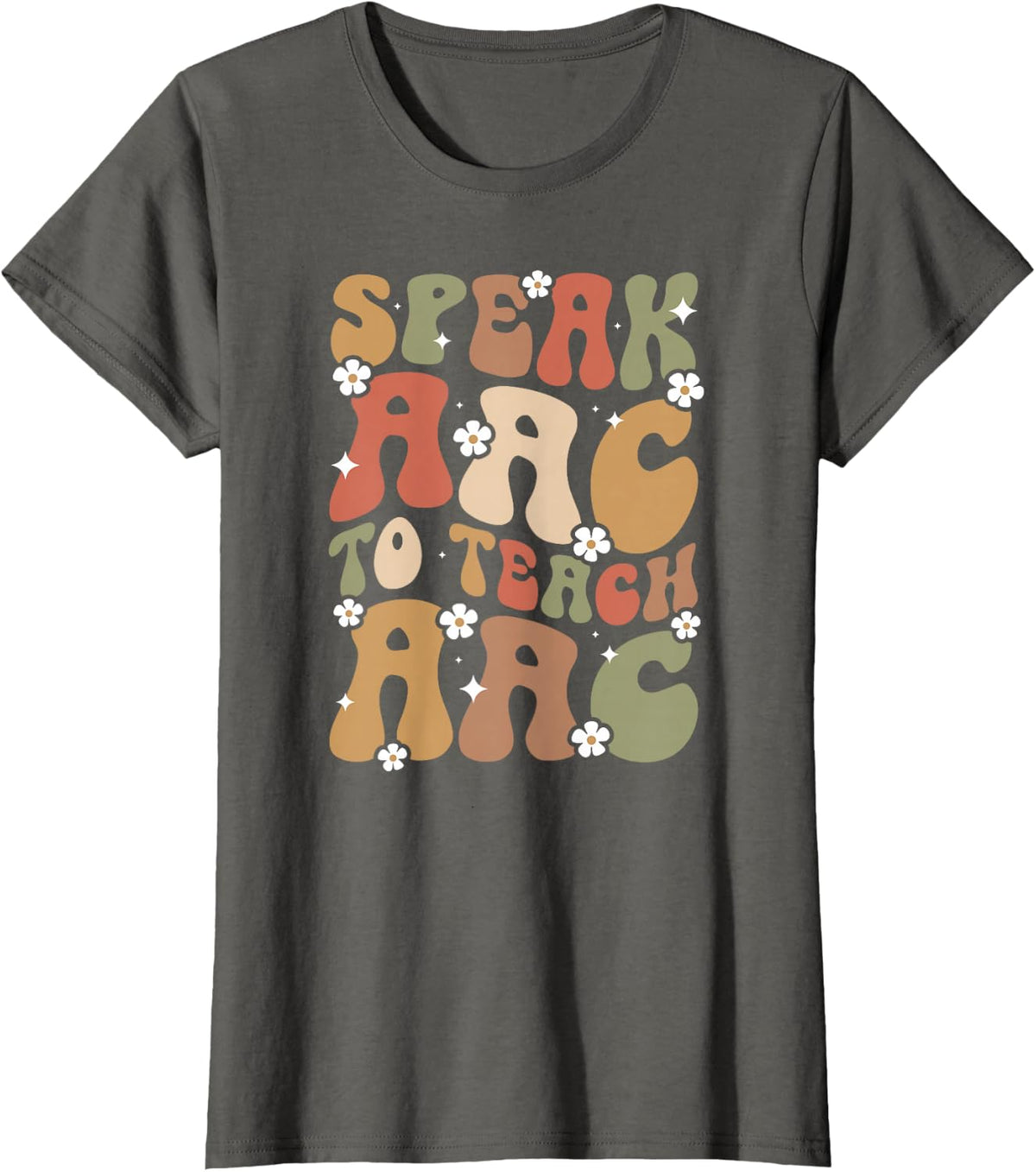 Speak AAC Speech Language Pathologist SLP T-Shirt - Asphalt Grey