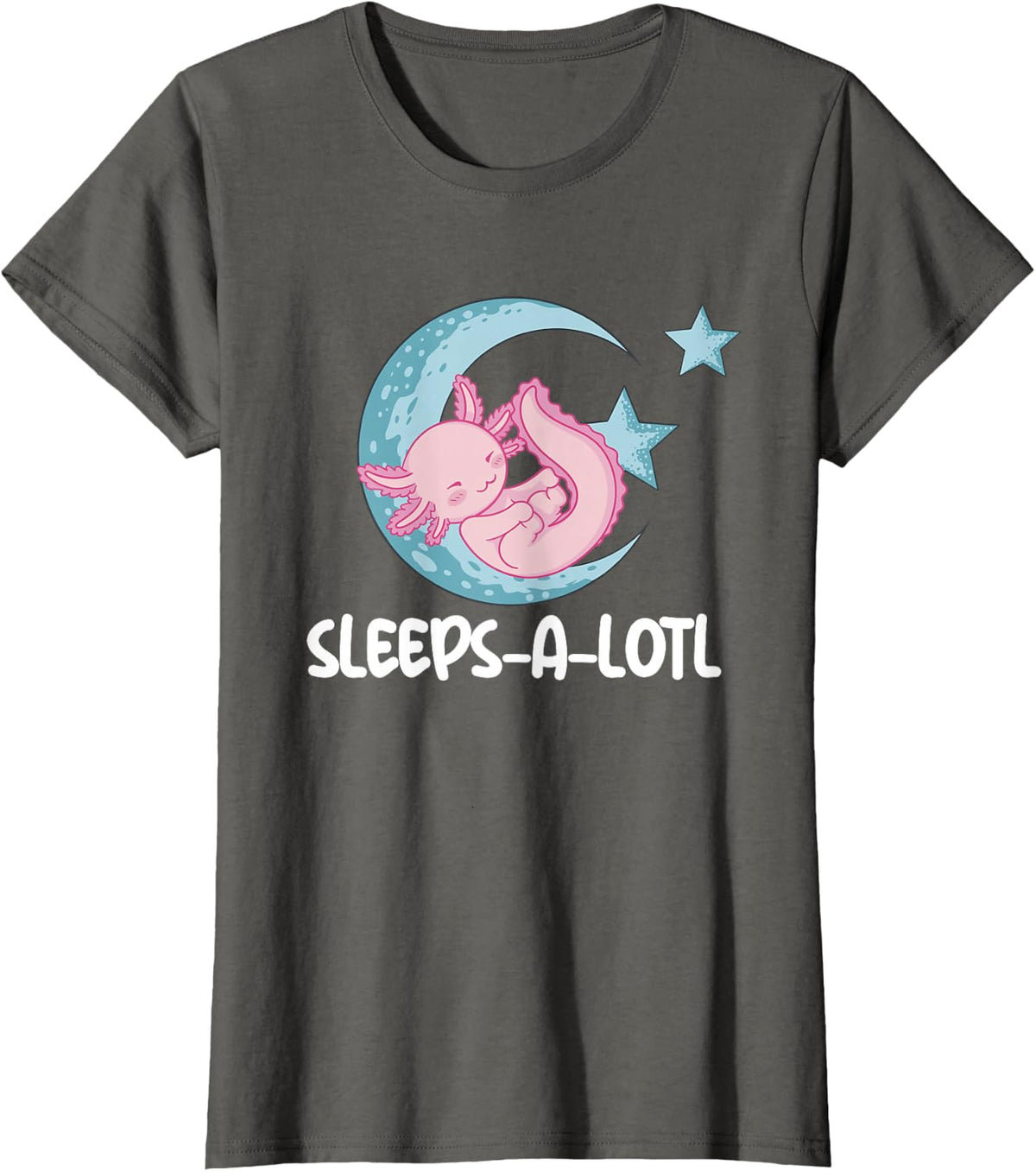 Sleeps-A-Lotl Sleeping Axolotl Kids Sleeping Axolotl T-Shirt - Asphalt Grey