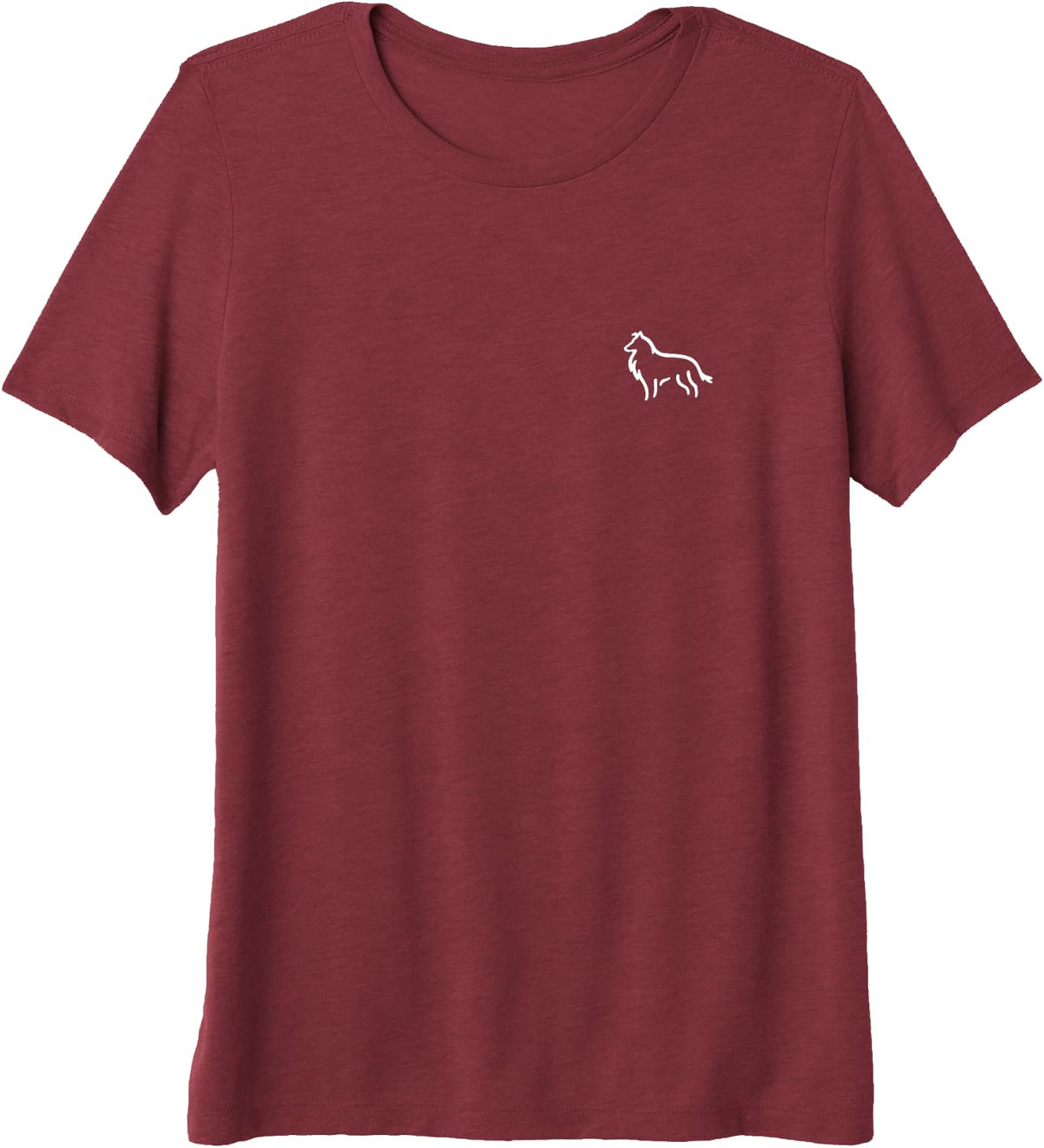 Simple Minimalist Badge Patch Line Art Collie Premium Tri-Blend T-Shirt - Burgundy