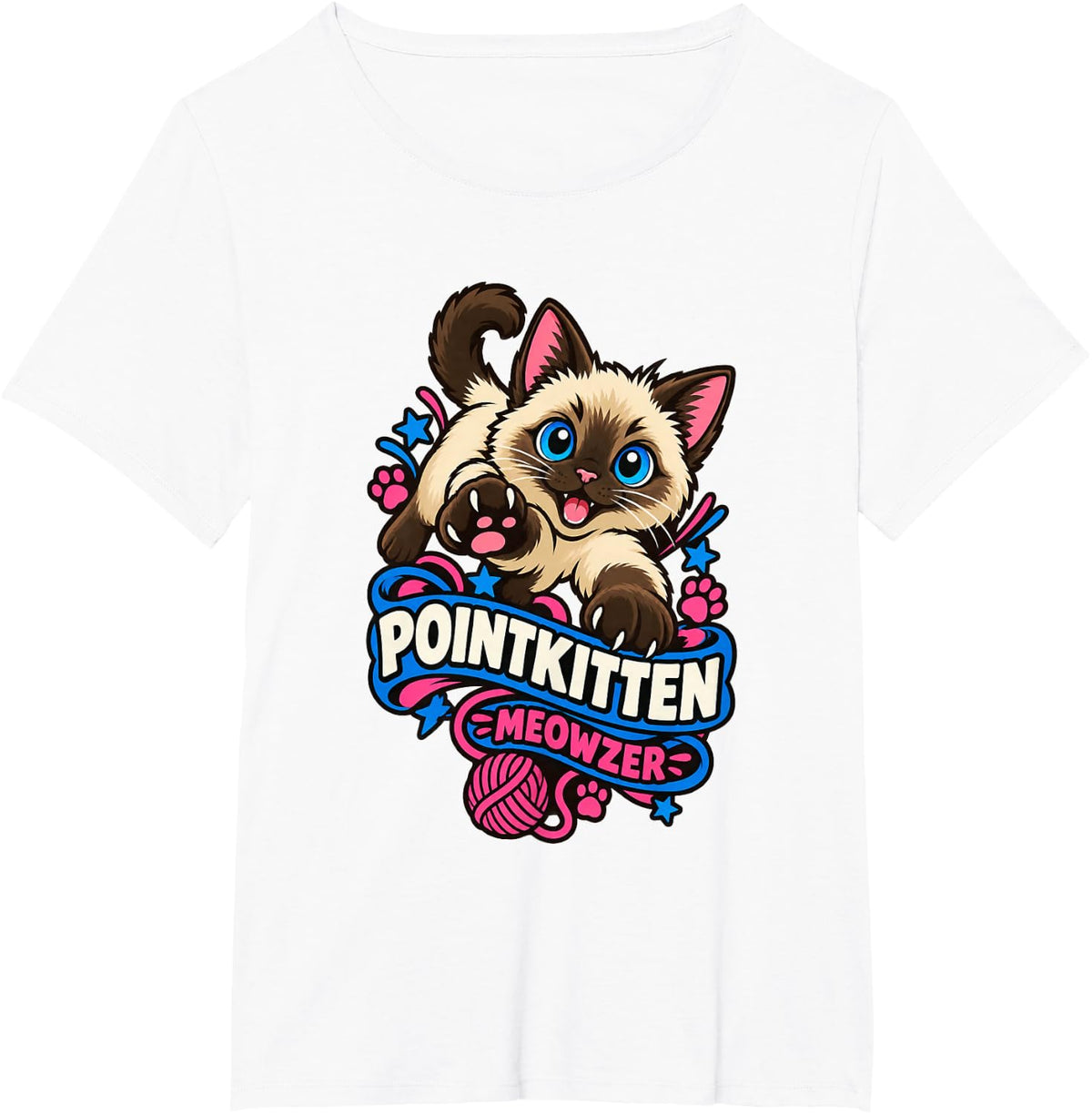 Siamese Kitten Meezer Point Cat Kitty Lover Cute Mom Gift T-Shirt - White