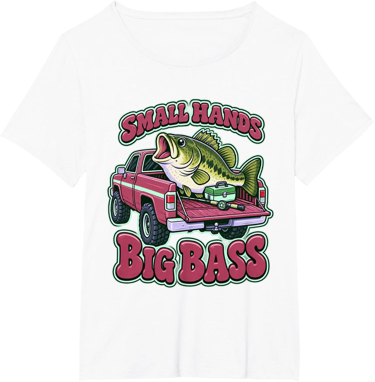 Small Hands Big Bass Kids Art T-Shirt - White