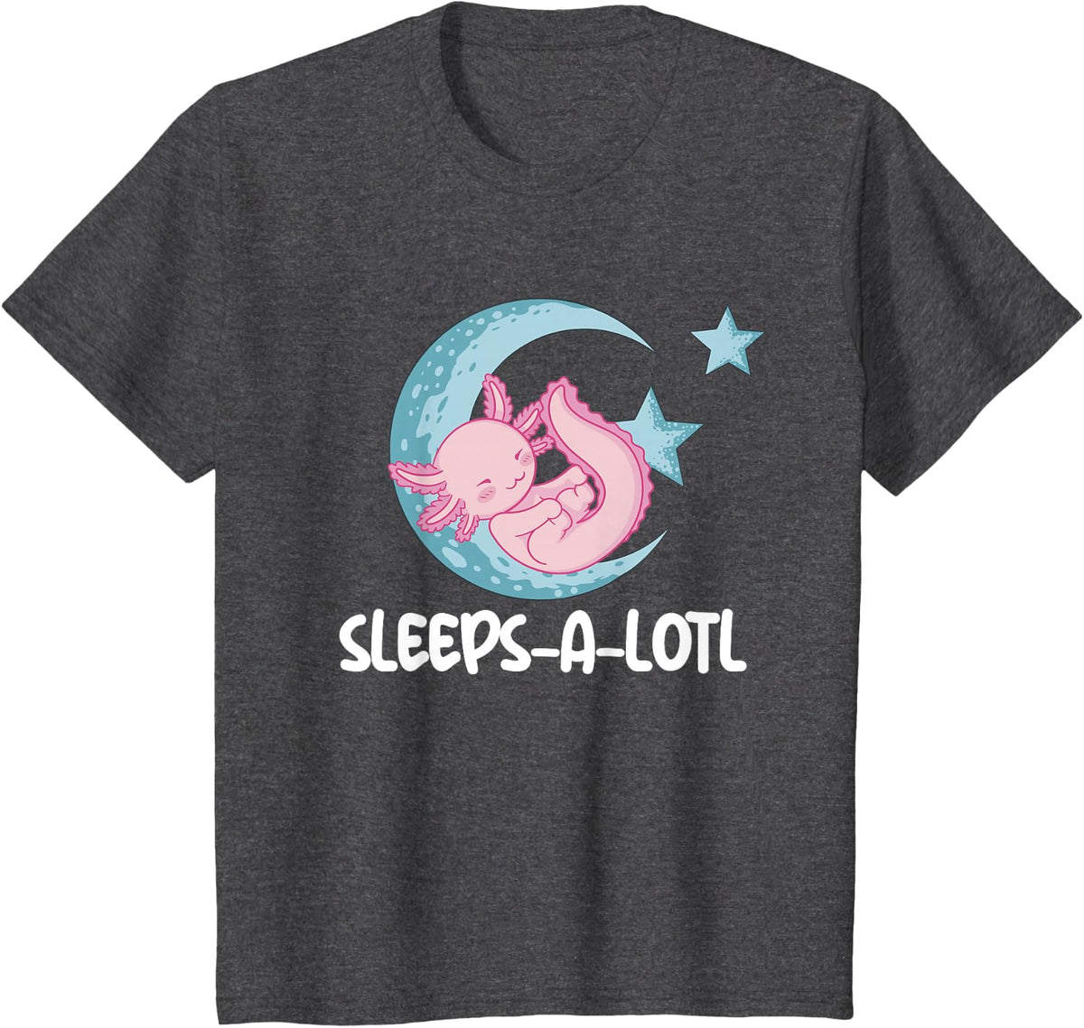 Sleeps-A-Lotl Sleeping Axolotl Kids Sleeping Axolotl T-Shirt - Dark Heather Grey