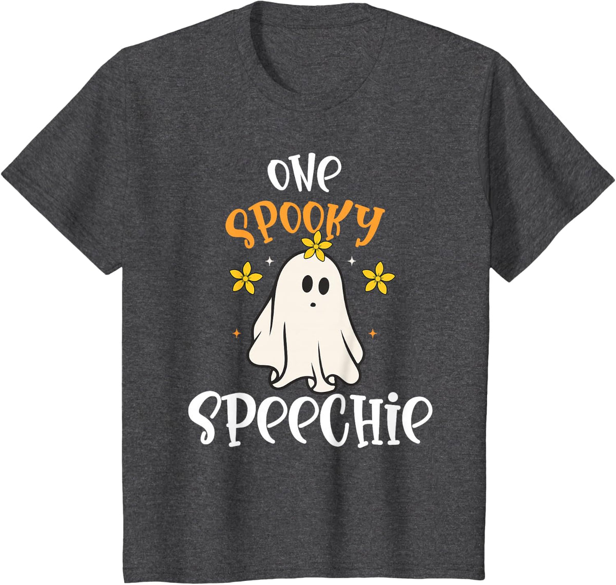 SLP Halloween Spooky Speechie Halloween Speech Therapy T-Shirt - Dark Heather Grey