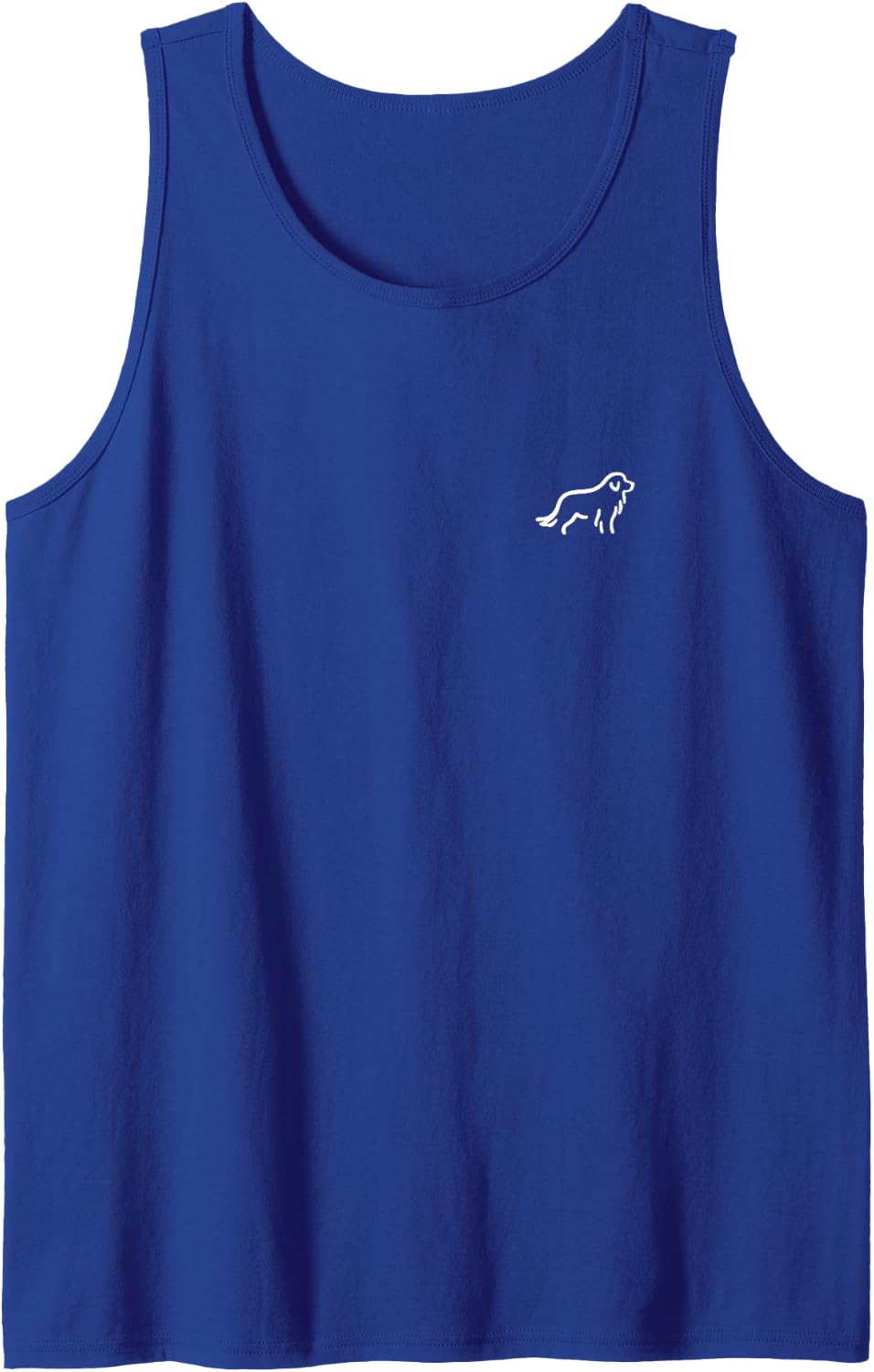 Simple Minimalist Badge Patch Line Art Great Pyrenees Sleeveless Tank Top - Royal Blue