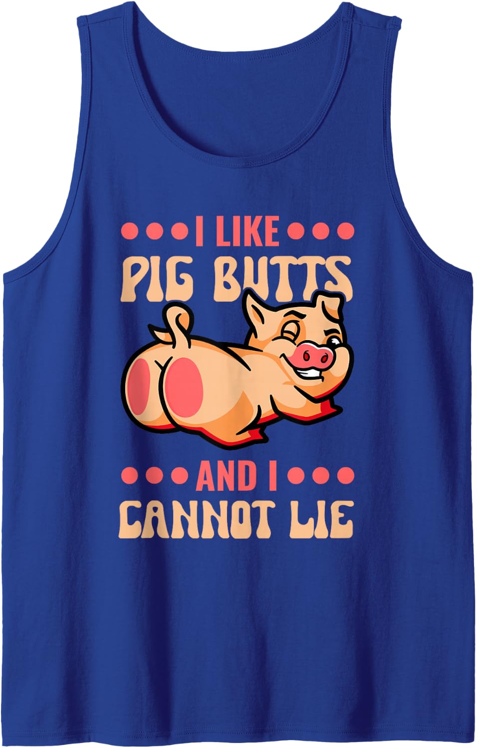 Silhouette BBQ Grill I Like Pig Butts and I Cannot Lie Sleeveless Tank Top - Royal Blue