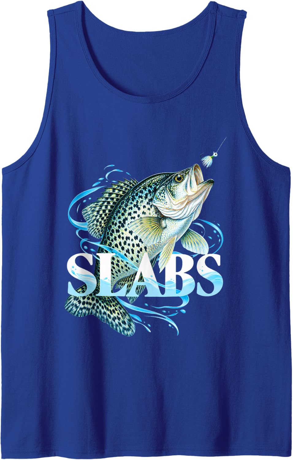 Slabs Crappie Fish Sleeveless Tank Top - Royal Blue