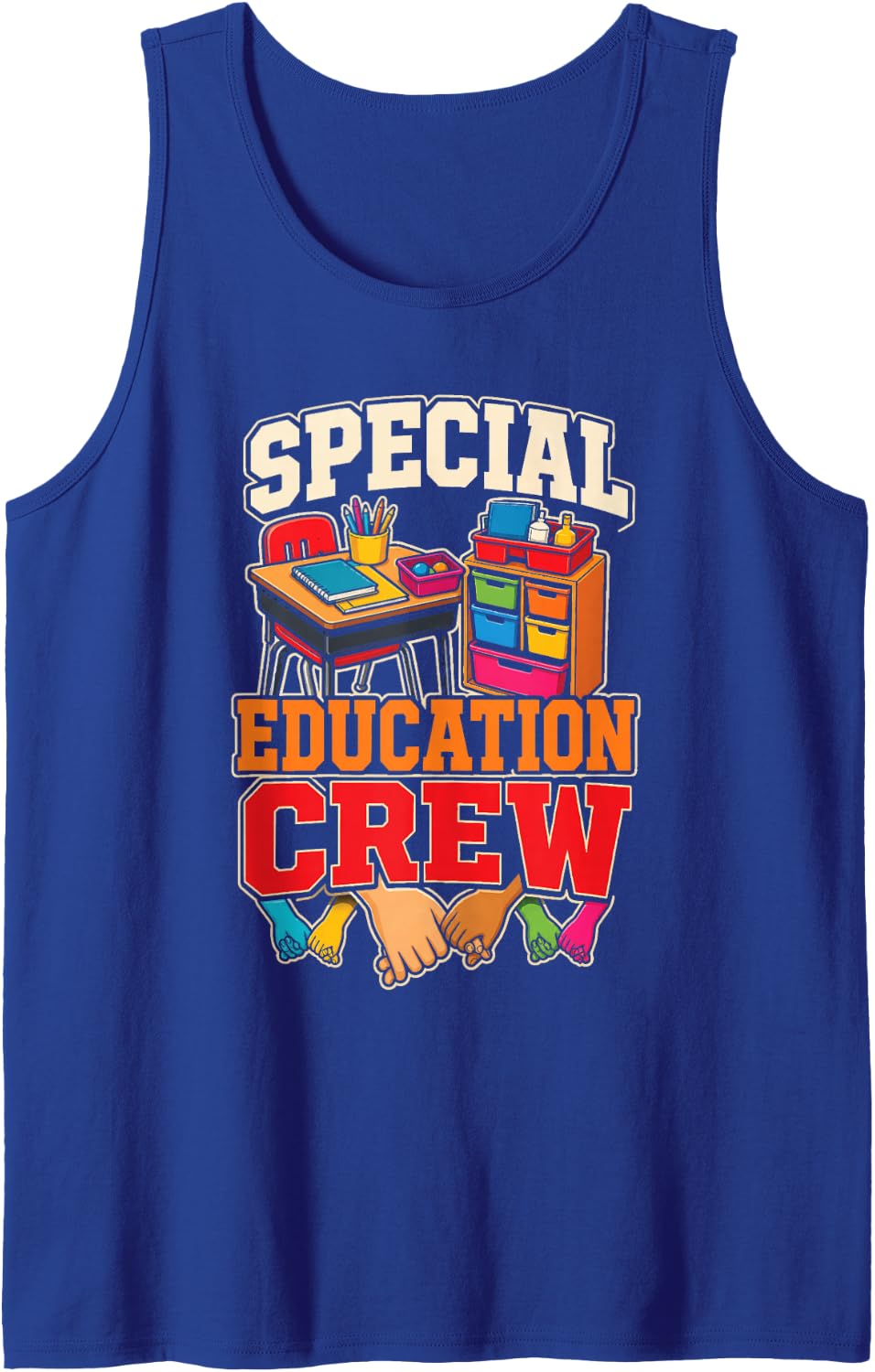 Special Education Crew SPED Team School Staff Gift Sleeveless Tank Top - Royal Blue